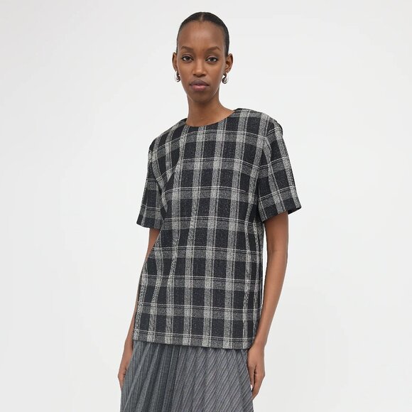 Proenza Schouler Plaid Short Sleeve Top, size 6 - Picture 8 of 8